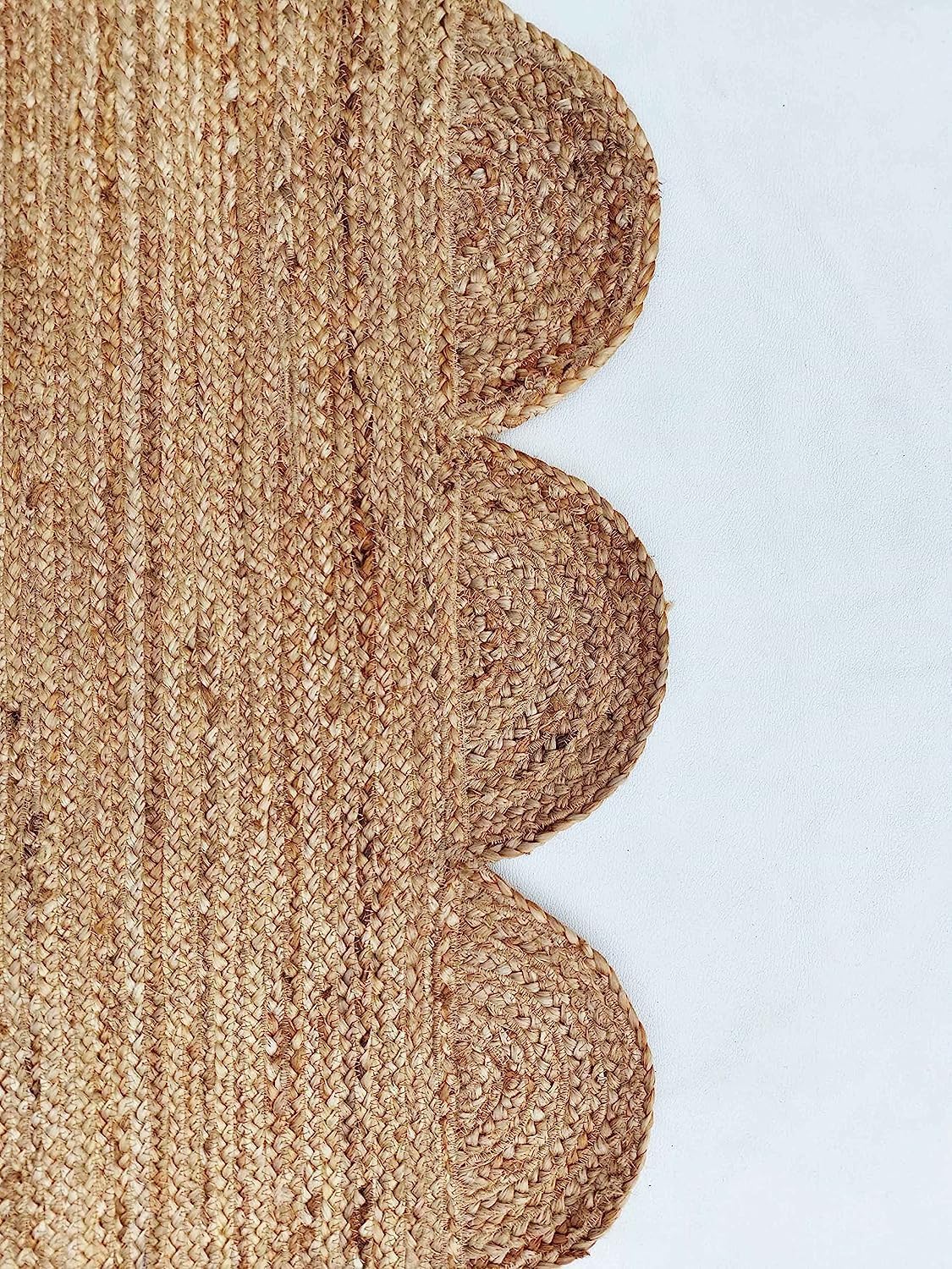 Alfombra de yute festoneado de 5 x 7 pulgadas, alfombra de baño bohemia natural de 2 x 3 pulgadas, alfombra de pasillo de yute para cocina, 2.6 x 6