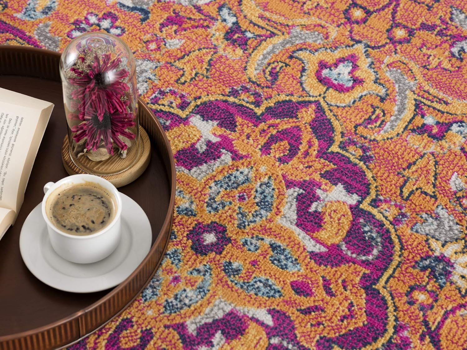 Savannah – Tapete moderno y bohemio para interiores, color azul óxido, para sala de estar, dormitorio y cocina, 2 x 5 pies (2 pies 3 pulgadas x 4