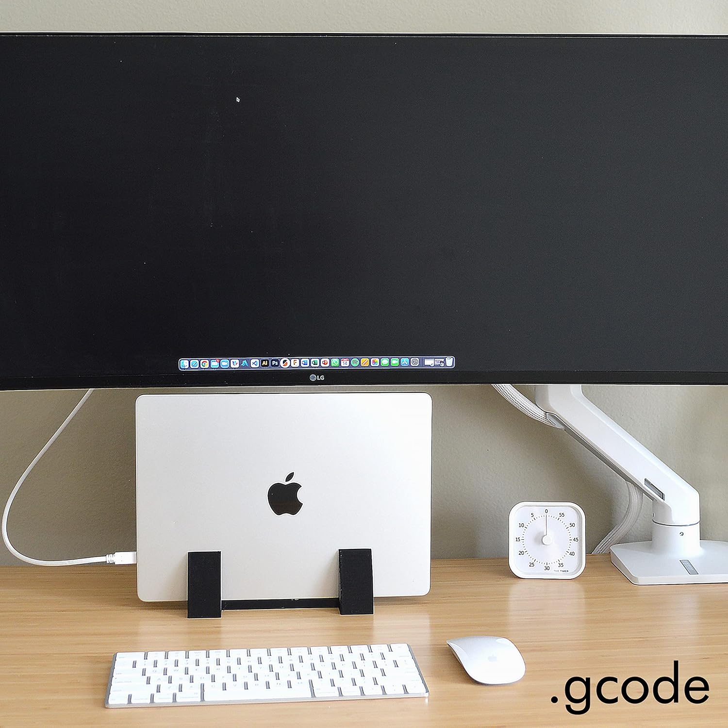 Soporte vertical gcode para laptop, compatible con MacBook, Surface, Samsung, HP, Dell, Chromebook, iPad, tableta y Kindle, elegante soporte que