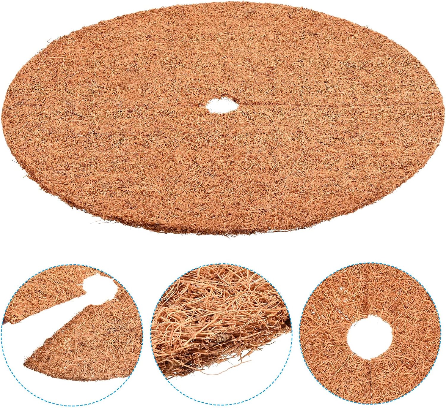 PATIKIL Tapete de fibra de coco de 16 pulgadas, paquete de 3 protectores de fibra de coco gruesa para plantas en macetas de interior y exterior