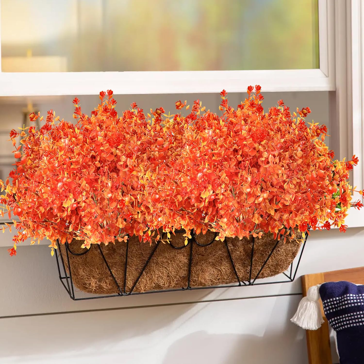 Sawowkuya 20 paquetes de flores artificiales de otoño para exteriores, decoraciones de otoño, flores de plástico resistentes a los rayos UV para