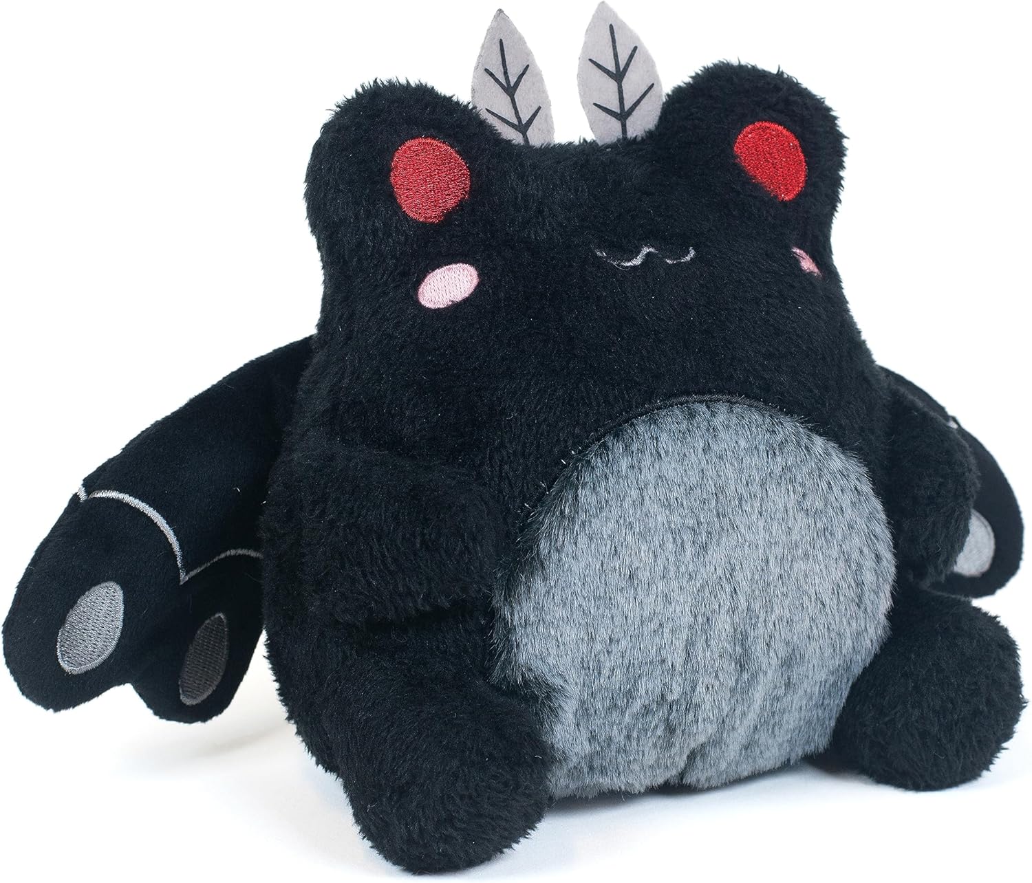 Cuddle Barn PlushGoals – Mothman Wawa The Froggie – Peluche negro suave de rana kawaii, 6 pulgadas
