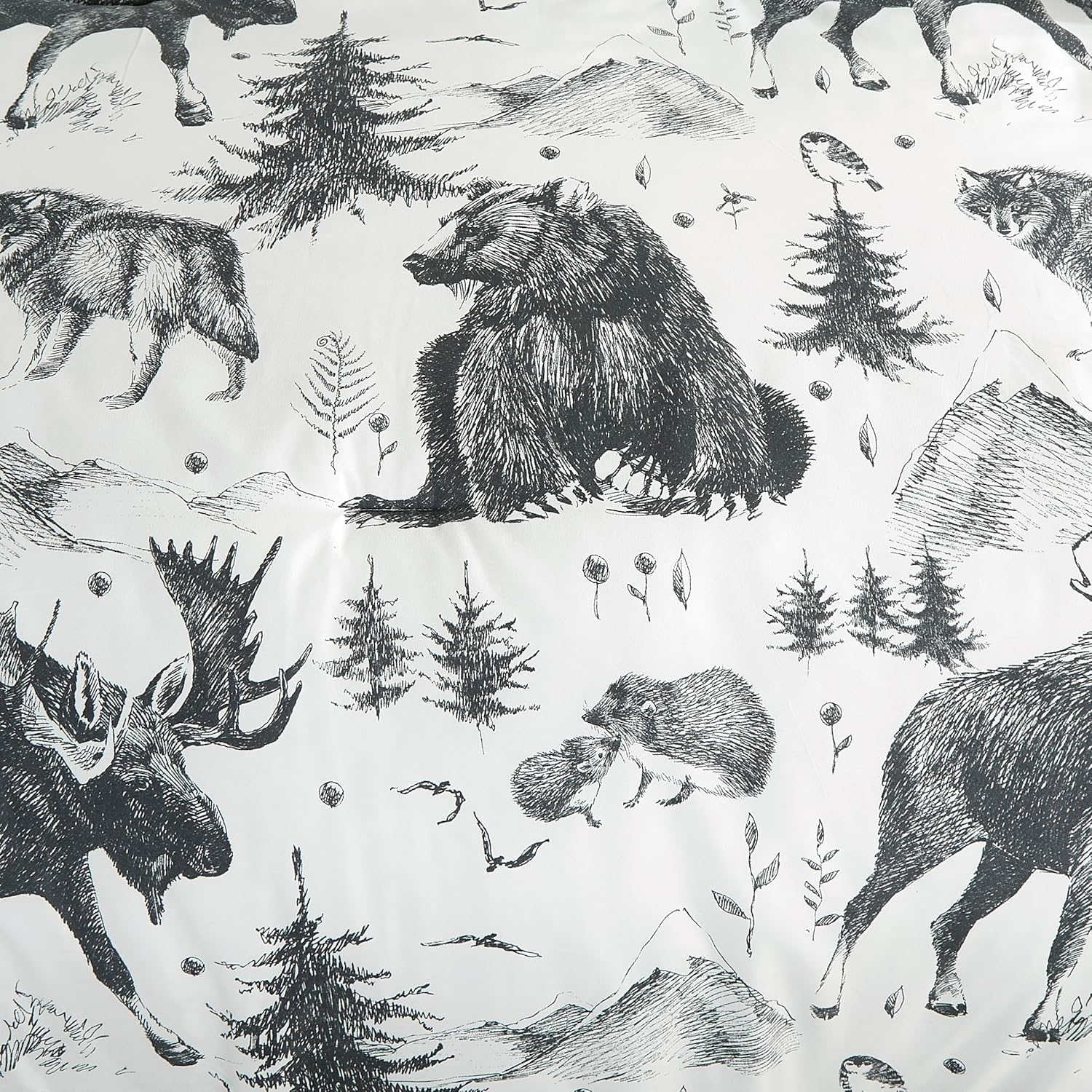 Chezmoi Collection Denver – Juego de edredón de 7 piezas Southwestern Cabin Lodge – Ropa de cama de microfibra con estampado de oso pardo, lobos,