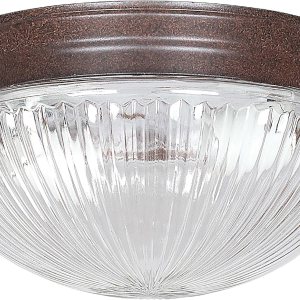 Sunset Lighting F8108-62 Montaje empotrado con vidrio prismático transparente, acabado de bronce frotado Sunset Lighting F8108-62 Montaje empotrado con vidrio prismático transparente, acabado de bronce frotado