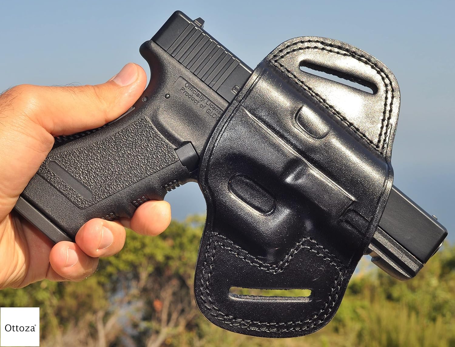 Ottoza Funda de cuero hecha a mano para pistola Glock (171919X23) para diestros Glock 19 Holster Owb – Glock 19X Holster Owb – Glock 17 Holster Owb