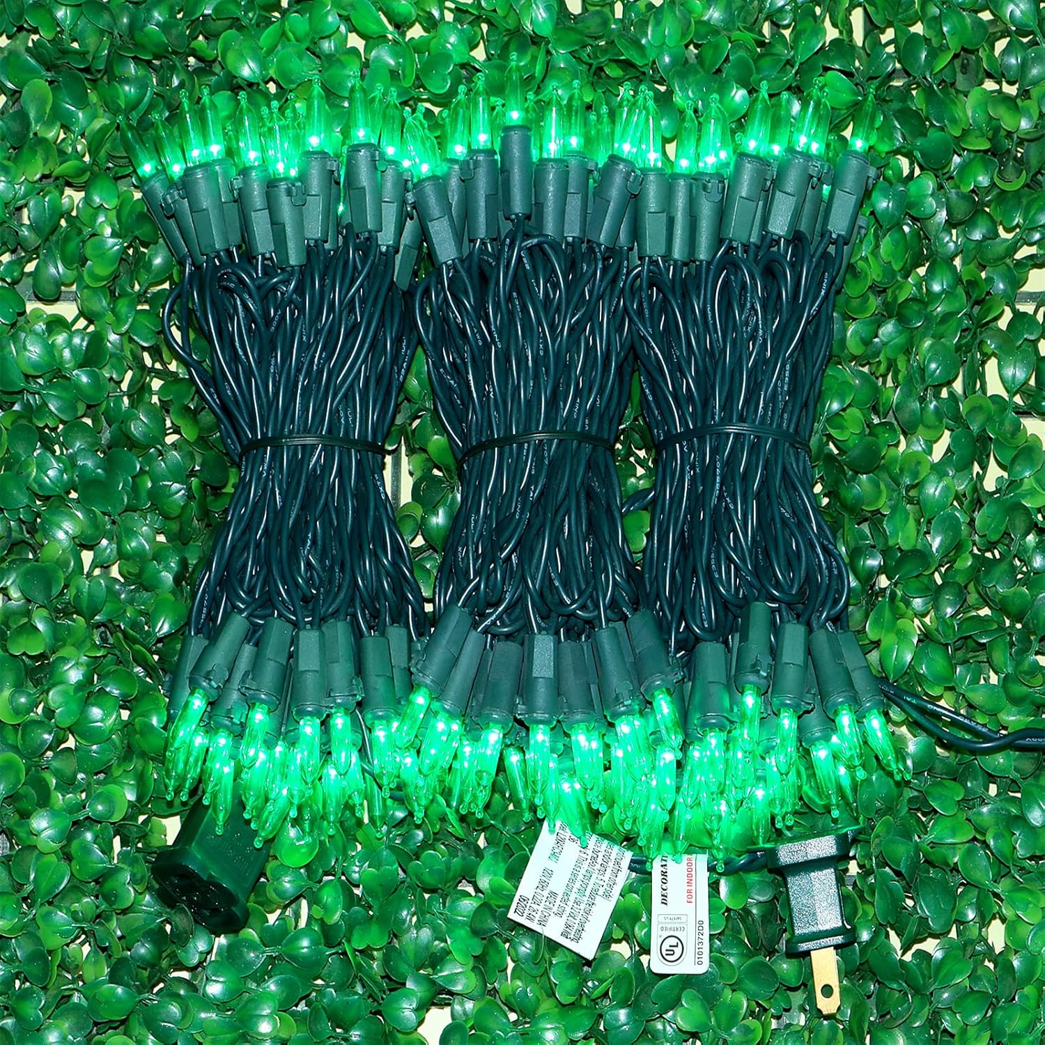 150luces verdes de Navidad, tira de luces con cable verde de 50pies, con certificación UL, juego de mini luces de calidad comercial, para fiestas en