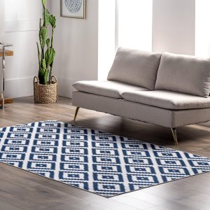 nuLOOM Kellee – Alfombra moderna lavable a máquina, 6 x 9 pulgadas, color azul nuLOOM Kellee – Alfombra moderna lavable a máquina, 6 x 9 pulgadas, color azul