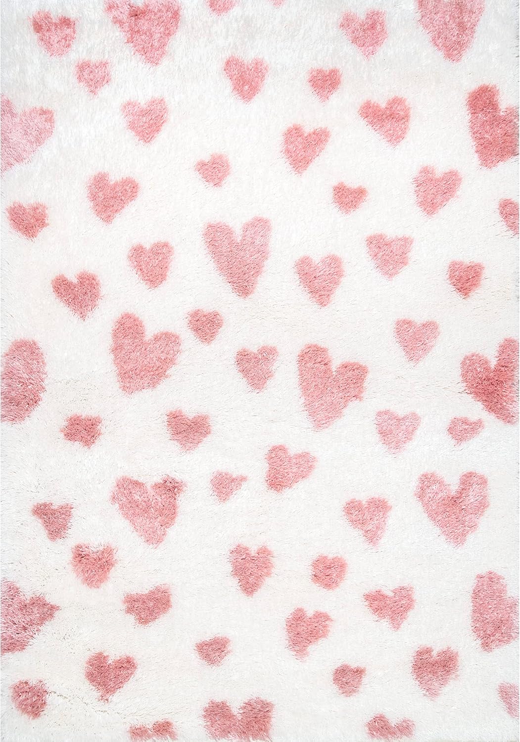 nuLOOM Alison – Alfombra de área con diseño de corazón, 9 x 12 pulgadas, color rosa