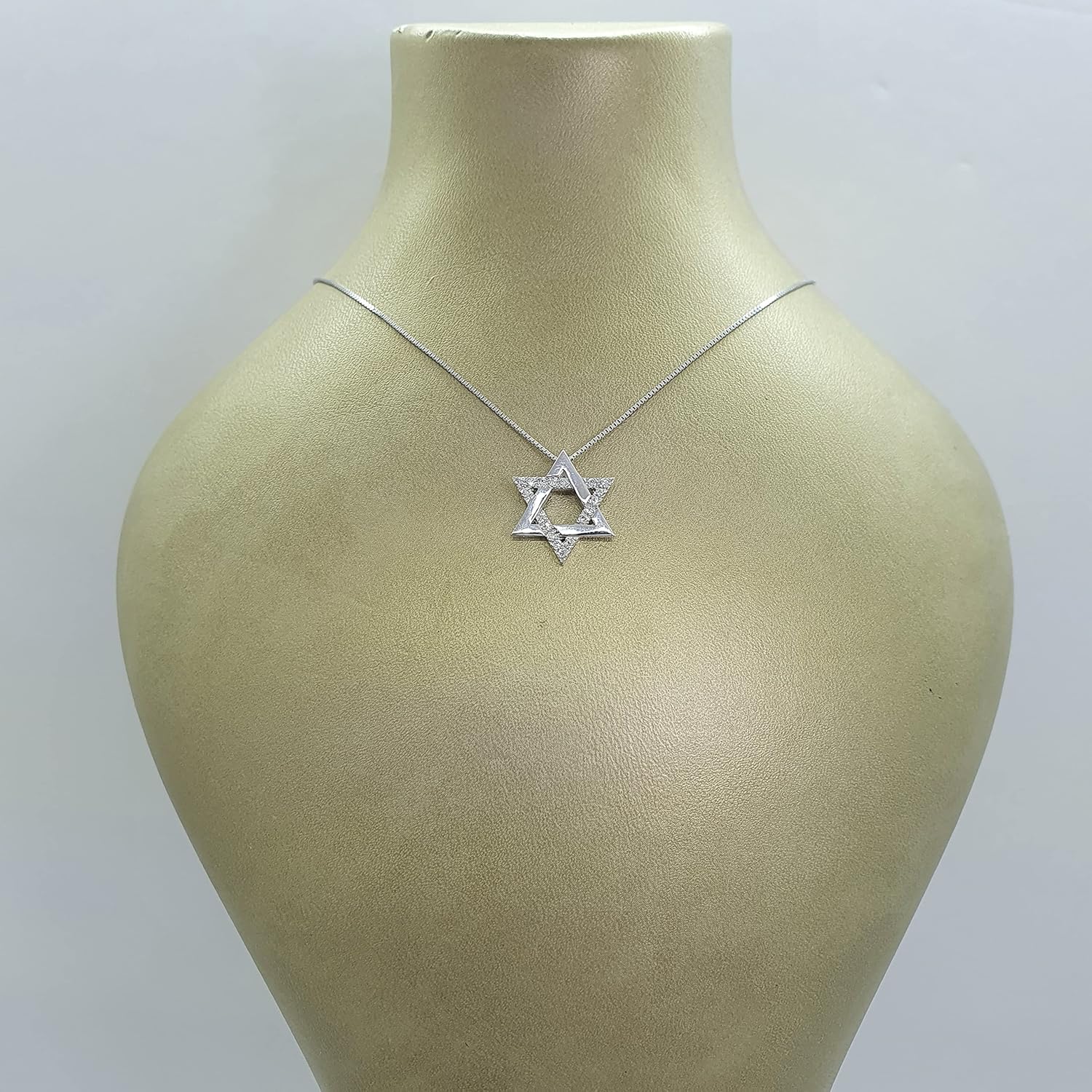 18k White Gold Diamond Star of David Necklace, Rhodium Plated,Gold Necklace For Women, Simple Minimalist Jewelry, Gift for Her, Gold Jewelry,