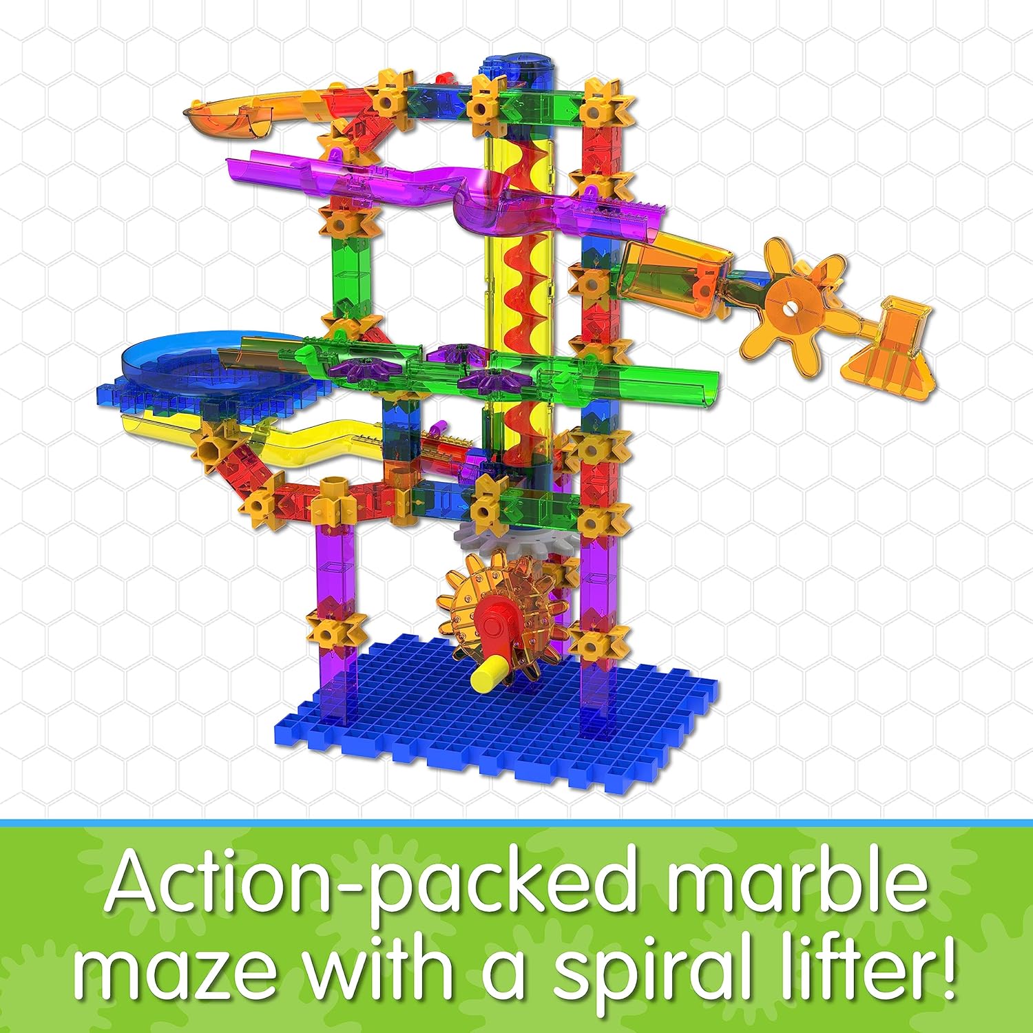 The Learning Journey Techno Gears Marble Mania STEM – Twister Marble Run (más de 80 piezas) – Juego de laberinto de juguete – Juguetes de