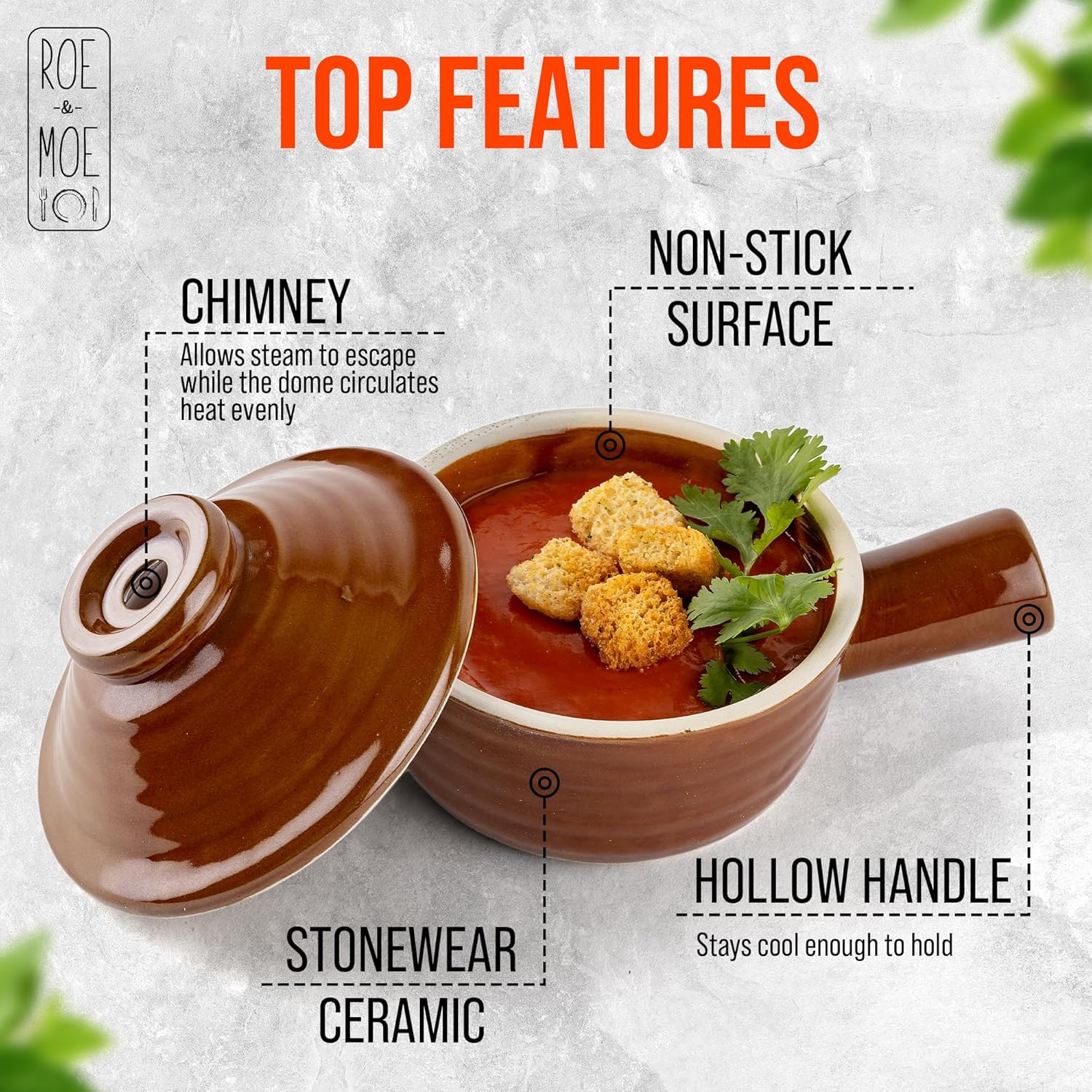 Roe & Moe Olla para huevos  Antiadherente, cerámica para microondas con tapa de chimenea y mango hueco. Reimagina el desayuno con huevos perfectos y