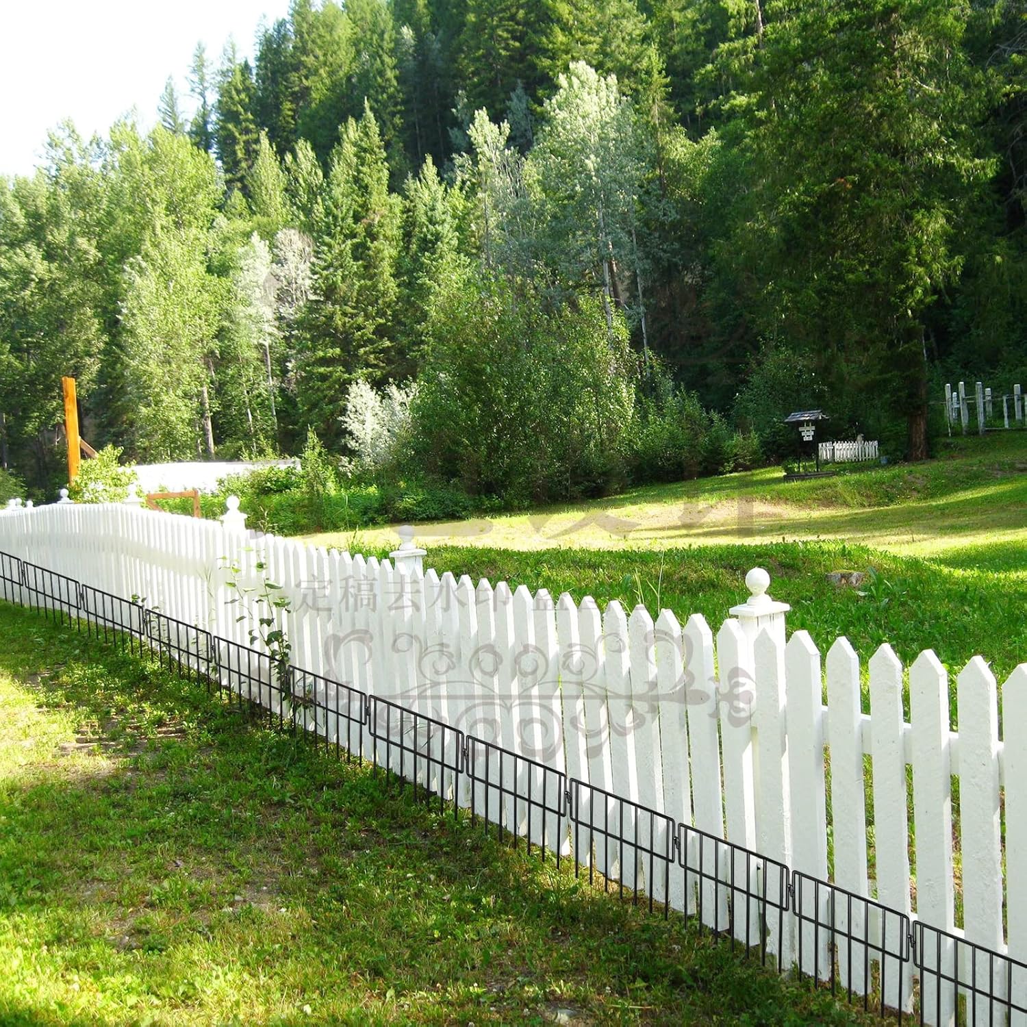 Adavin Valla de barrera de animales negros, paquete de 10 unidades de 12 pulgadas de largo x 15 pulgadas de alto, valla decorativa de jardín sin