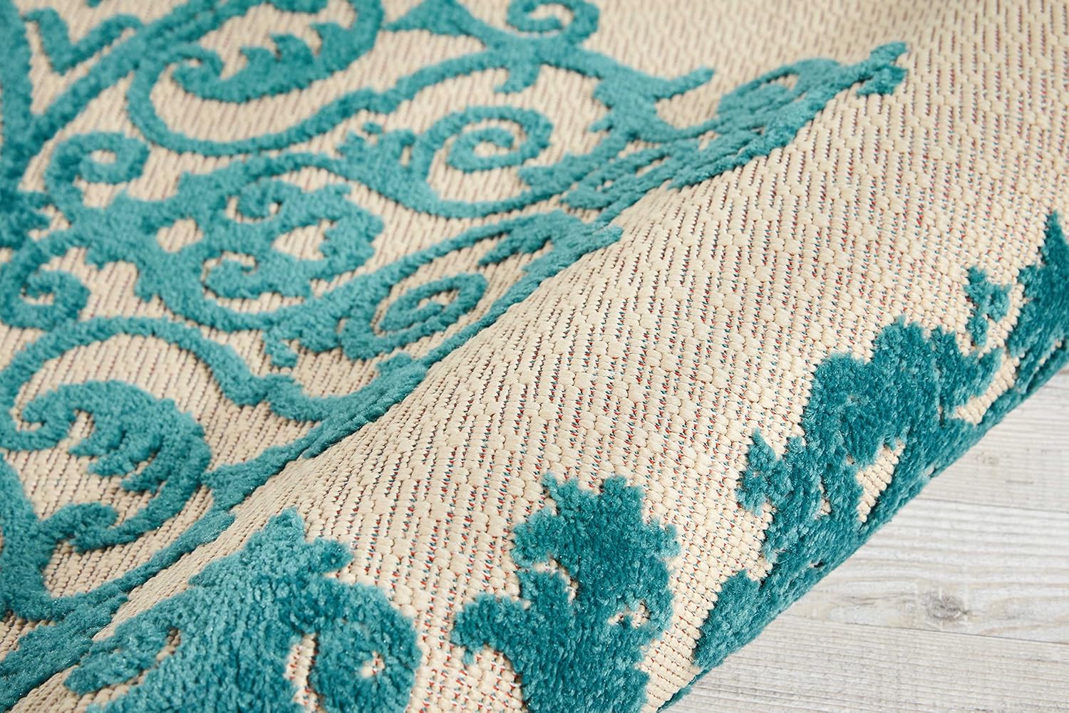 Nourison Aloha – Alfombra para interiores y exteriores, 2.8 x 4 pies, tropical, botánica, fácil de limpiar, no se desprende, para dormitorio, sala