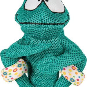 goDog Juguete chirriante de malla doble para perro Amphibianz Chameleon, color verde azulado, grande goDog Juguete chirriante de malla doble para perro Amphibianz Chameleon, color verde azulado, grande