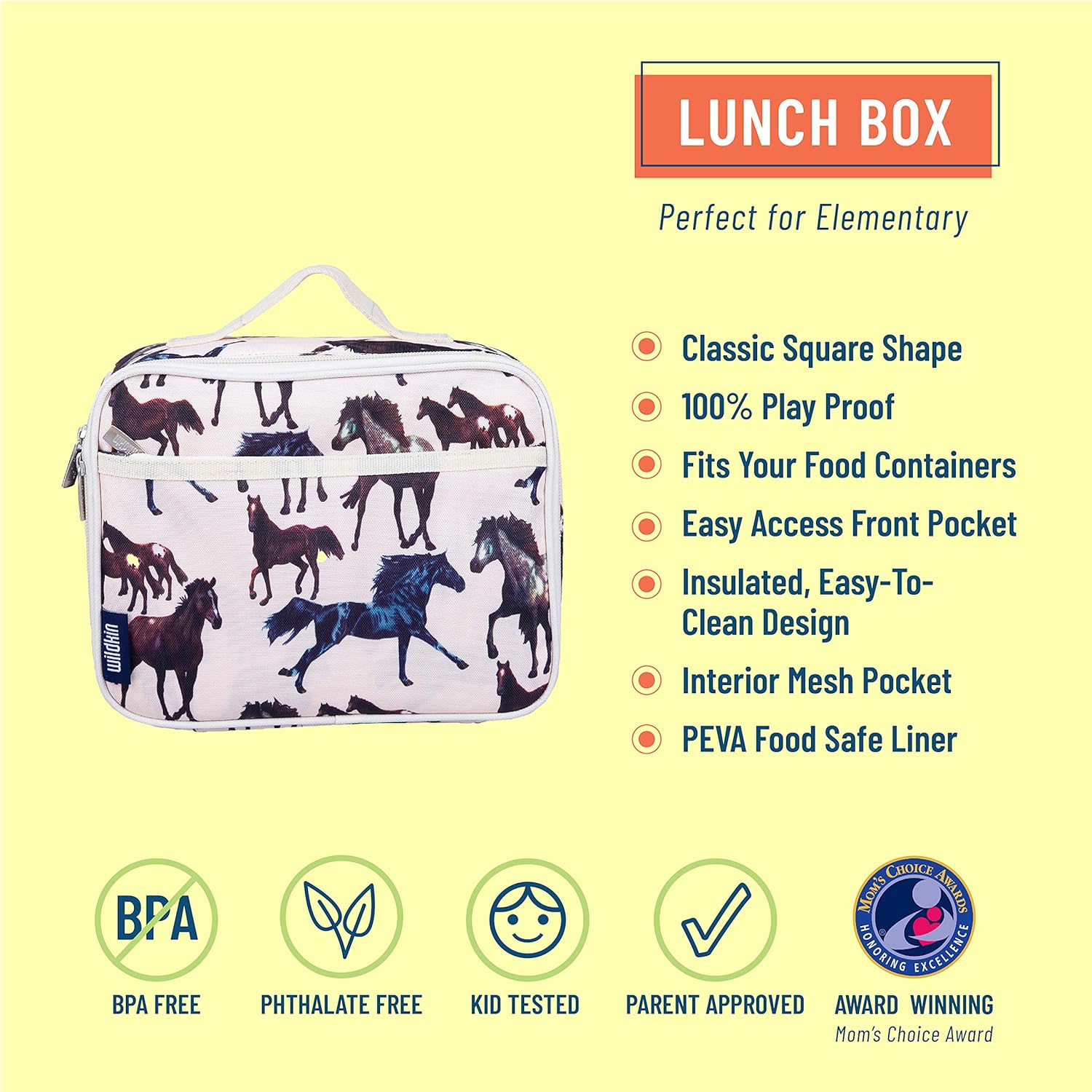 Wildkin Lonchera aislada para niños y niñas, tamaño perfecto para empaquetar aperitivos calientes o fríos para la escuela y los viajes, los patrones
