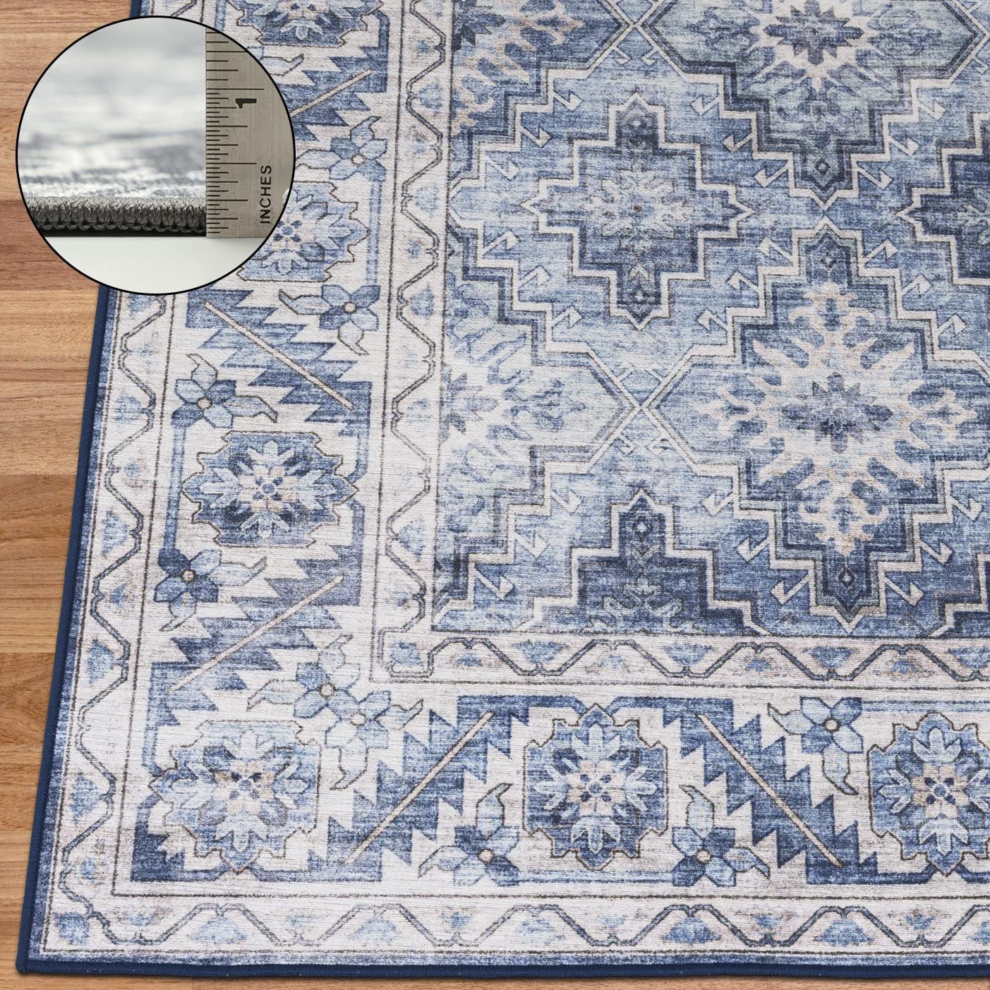 ReaLife – Alfombra lavable a máquina, para sala de estar, dormitorio, baño, cocina, entrada, oficina, antideslizante, con pelo bajo, resistente a