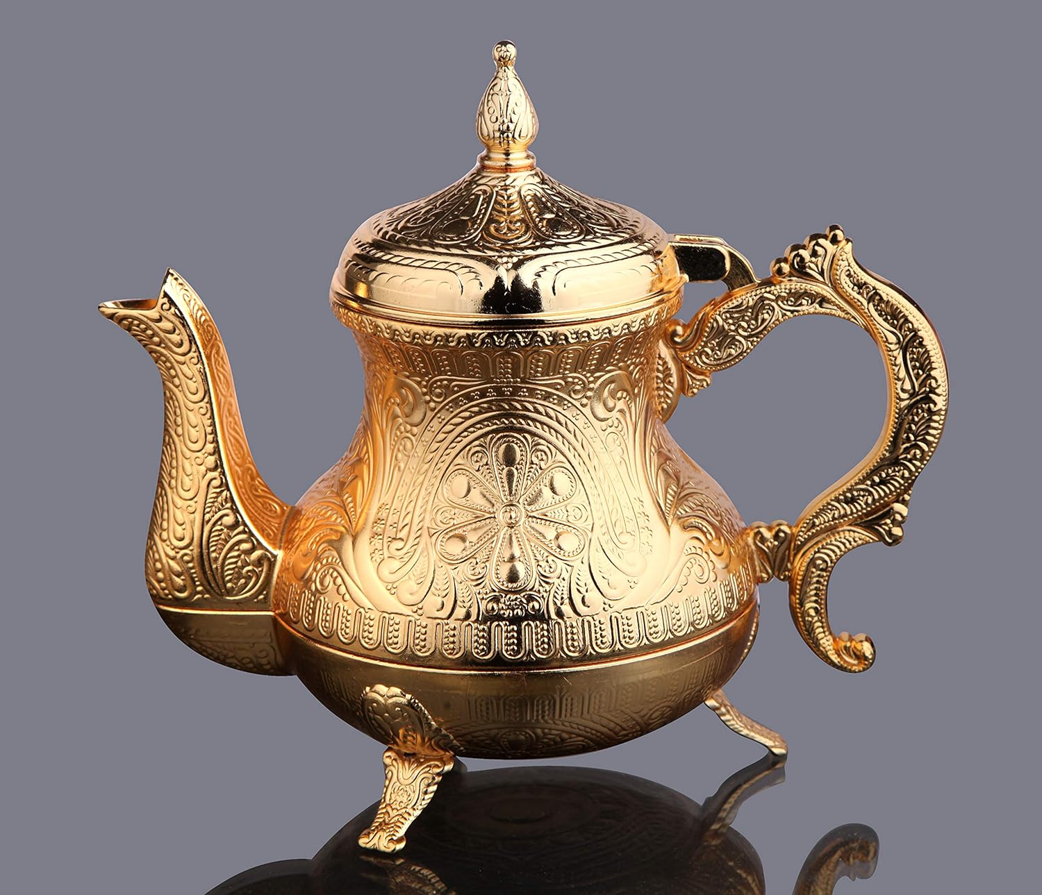 Heybeli – Jarra de tetera decorativa árabe turca (dorada)