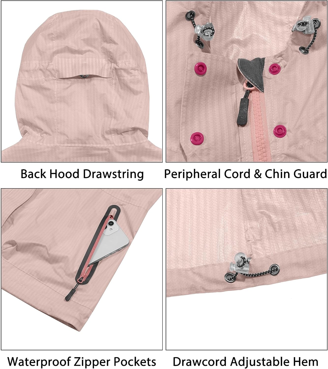Little Donkey Andy Chaqueta impermeable para mujer, ligera, con capucha, protección solar, cortavientos para senderismo al aire libre
