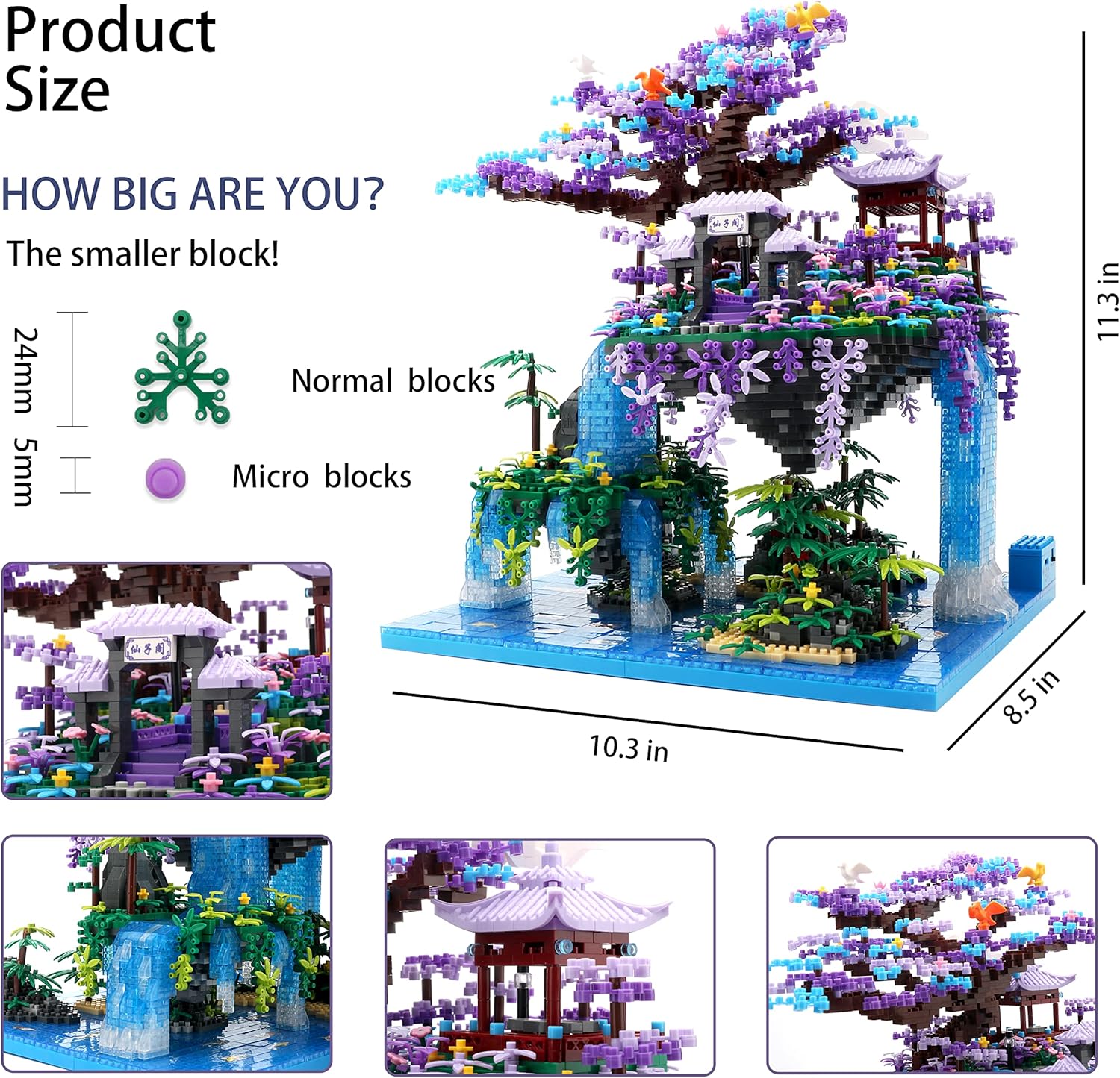 The Moon Palace – Juego de bloques de construcción de bloques de construcción de gran tamaño, colección de arquitectura china, regalo para adultos y
