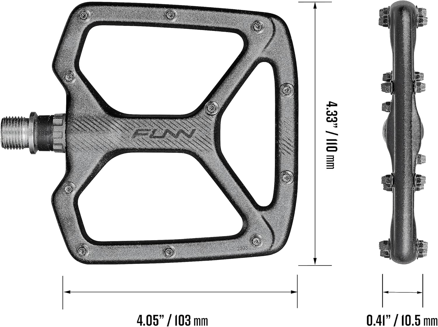 Funn Python – Pedales planos de bicicleta – Pedales de bicicleta de plataforma ancha para bicicleta de montaña BMXMTB, eje CrMo de 916 pulgadas
