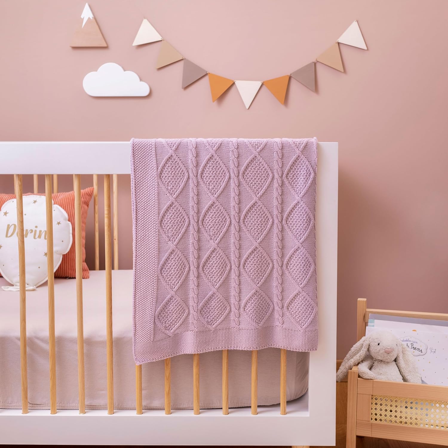 Haz lo que amas  Manta de punto para bebés para niñas y niños, algodón orgánico suave y acogedor, manta de recepción para cuna, manta de regalo para