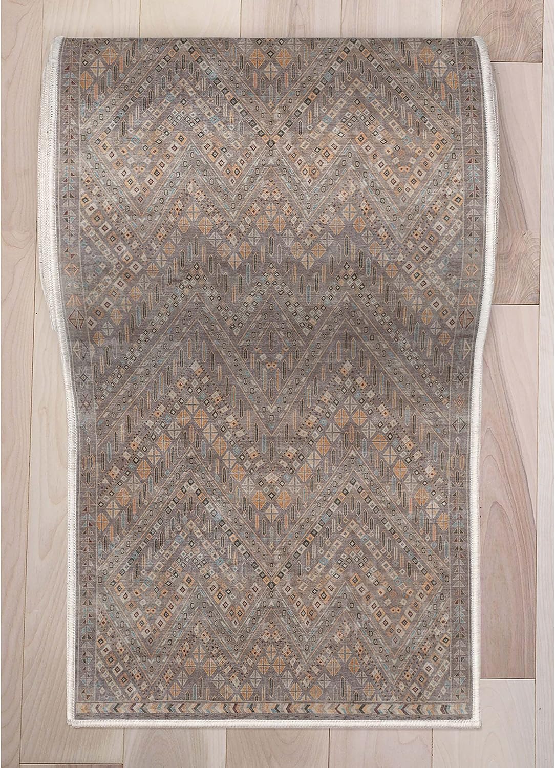 Well Woven Camino de escalera de pasillo de tamaño personalizado, elige tu longitud, alfombra de tejido plano tribal oriental gris de 31 pulgadas de
