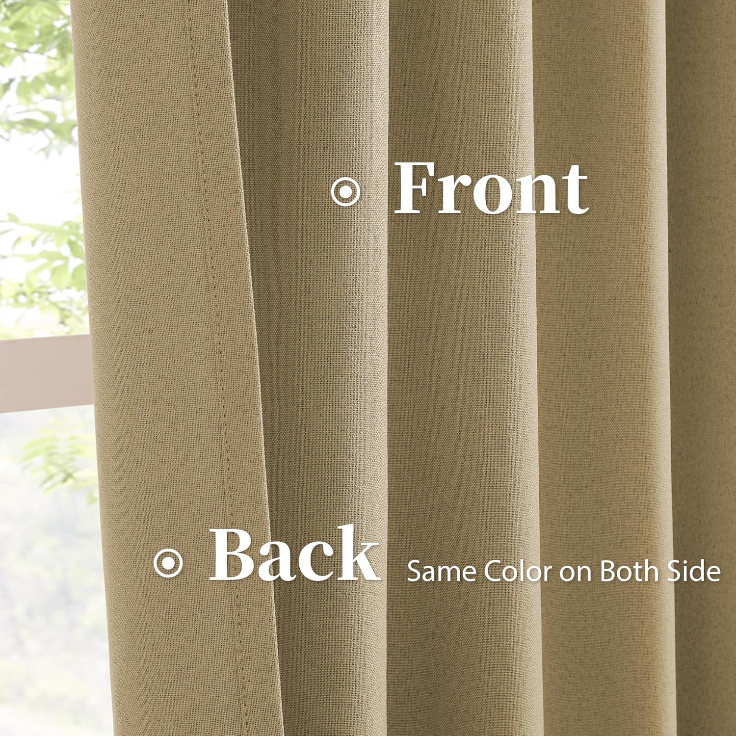 Cortinas de arpillera de color rústico para sala de estar de 84 pulgadas de largo, cortinas opacas con textura de lino natural, decoración