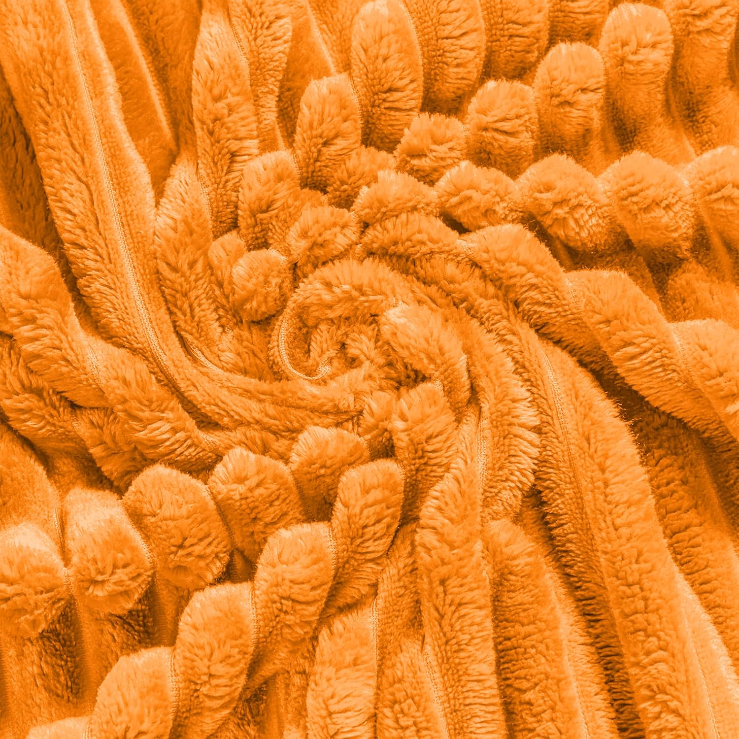 Bnuitland Manta de franela naranja claro con bolsa de almacenamiento, manta de sofá de 300 GSM súper suave con patrón de rayas para adultos y niños,