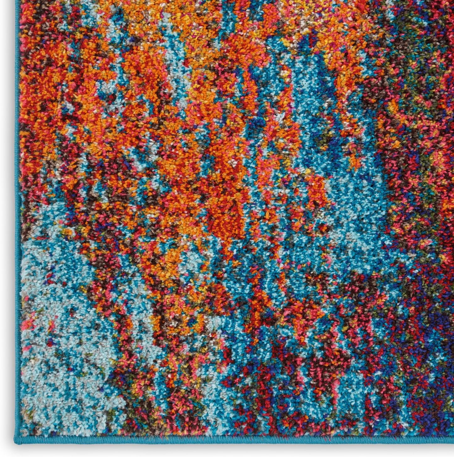 Nourison – Celestial – rojoazul atlántico – alfombra de área de 3 pies 11 pulgadas x 5 pies 11 pulgadas, contemporánea, abstracta, fácil de limpiar,