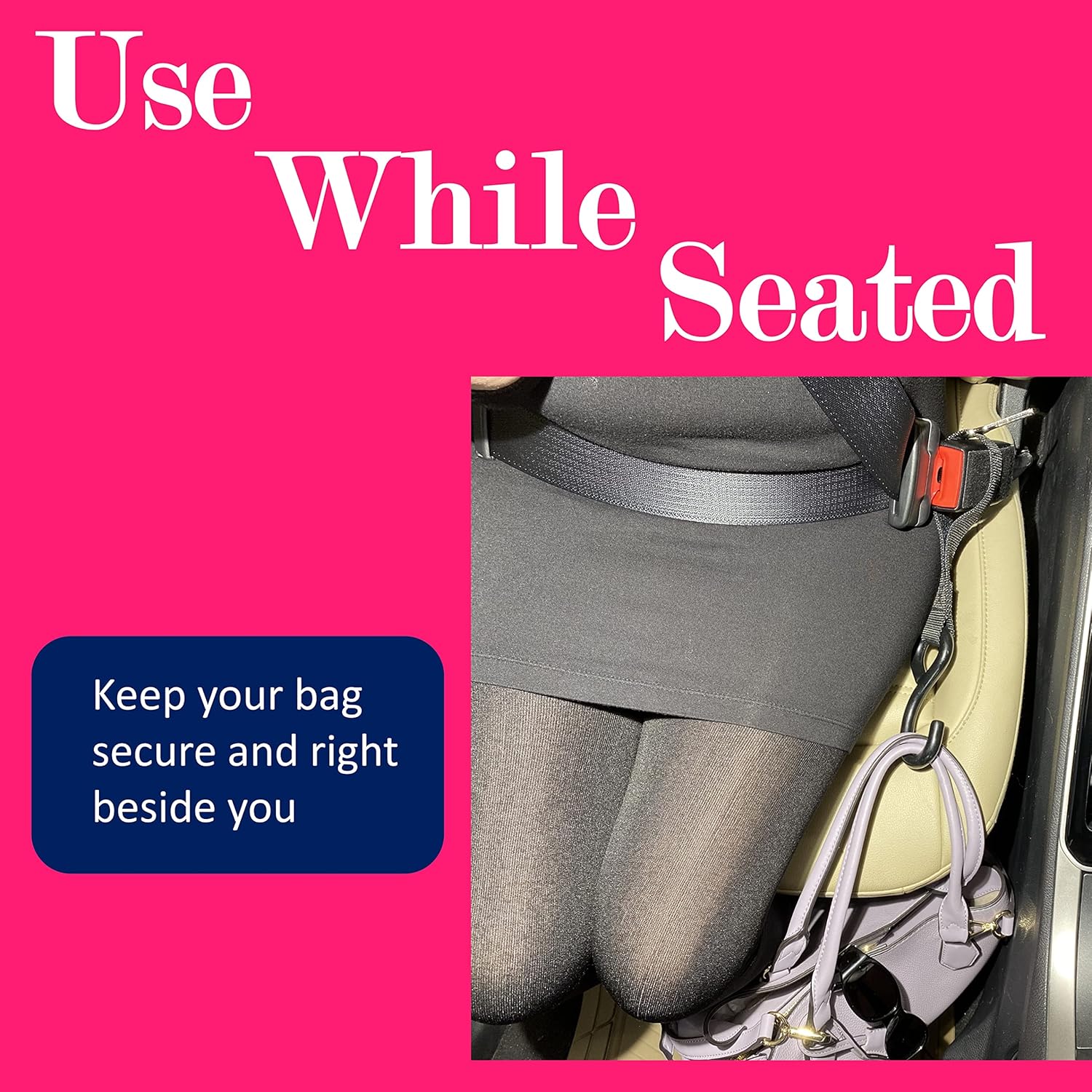 HOOK&GO Ganchos de asiento de automóvil de alta calidad para bolsos y bolsos, colgar bolsas de compras para colgar bolsos de colgar bolsos del