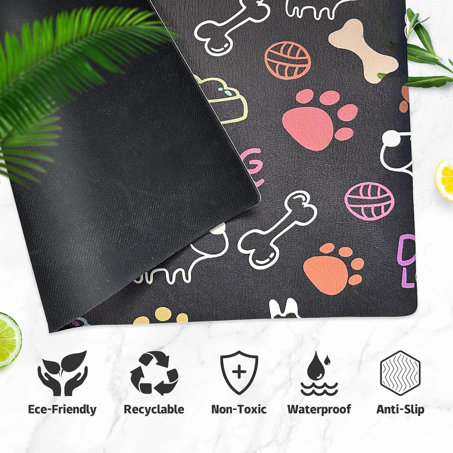 Alfombrilla de alimentación para mascotas, tapete absorbente para alimentos y agua, sin manchas, de secado rápido, dispensador de agua para perros
