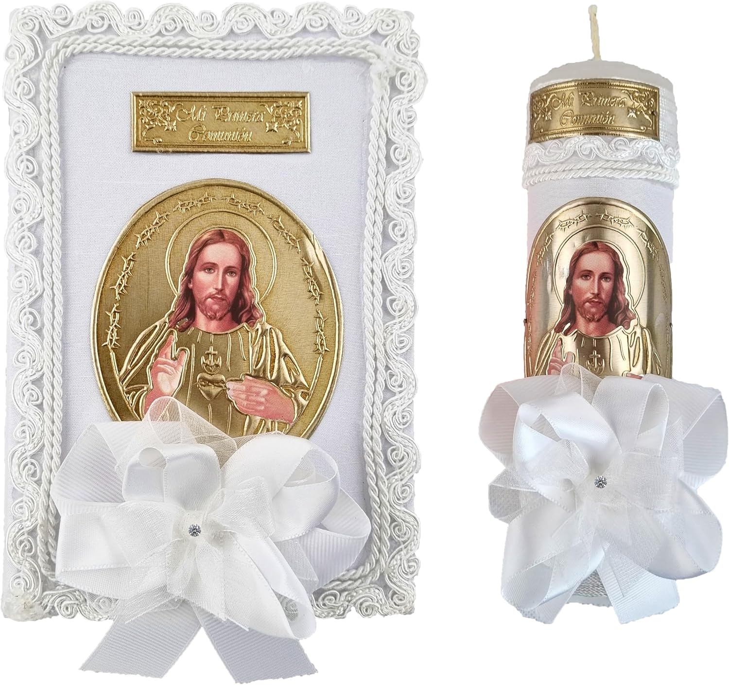 Vela de Primera Comunión y Biblia – Biblia y Vela de Primera comunión para niño – Vela para Primera comunion para niño – Juego de velas de primera