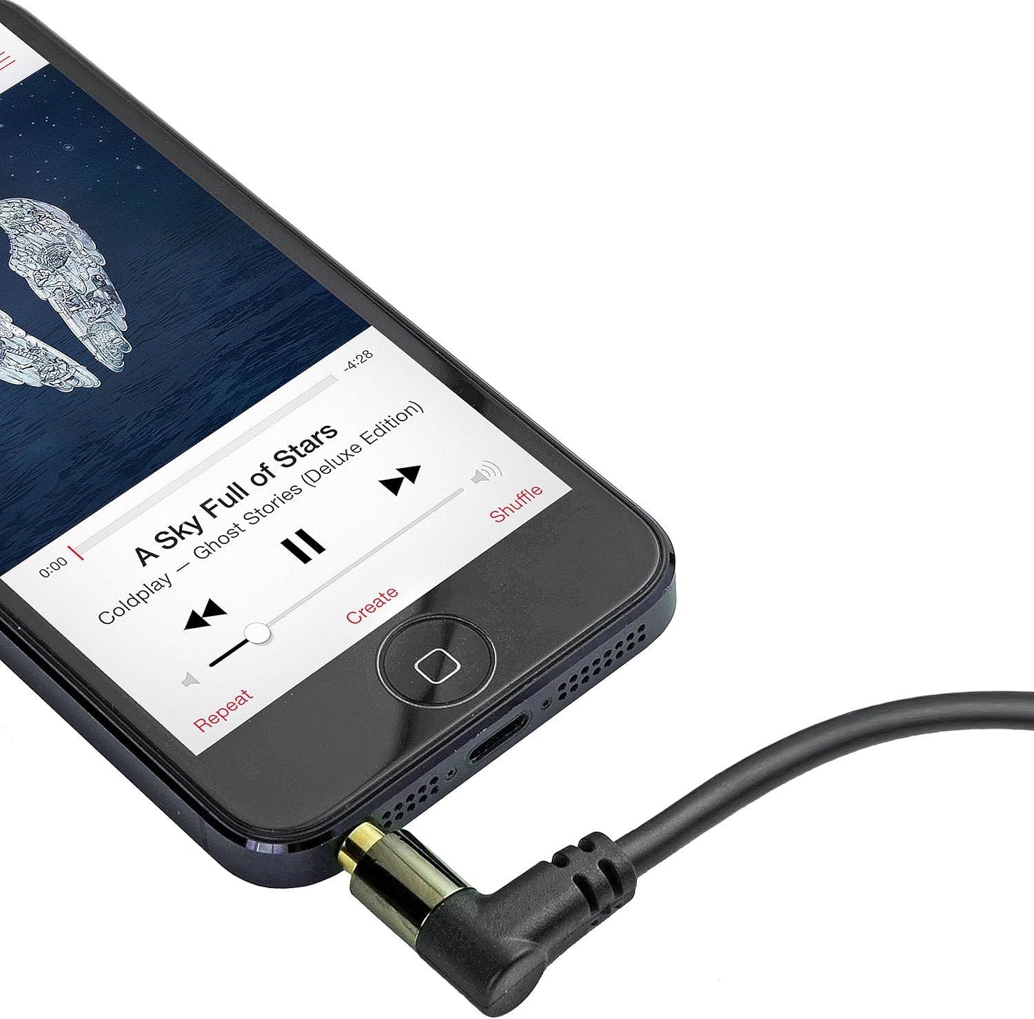 Mediabridge Cable de audio estéreo de ángulo recto macho a macho de 0.138 in (12 pies), conector de 90 para conexiones empotradas, diseño