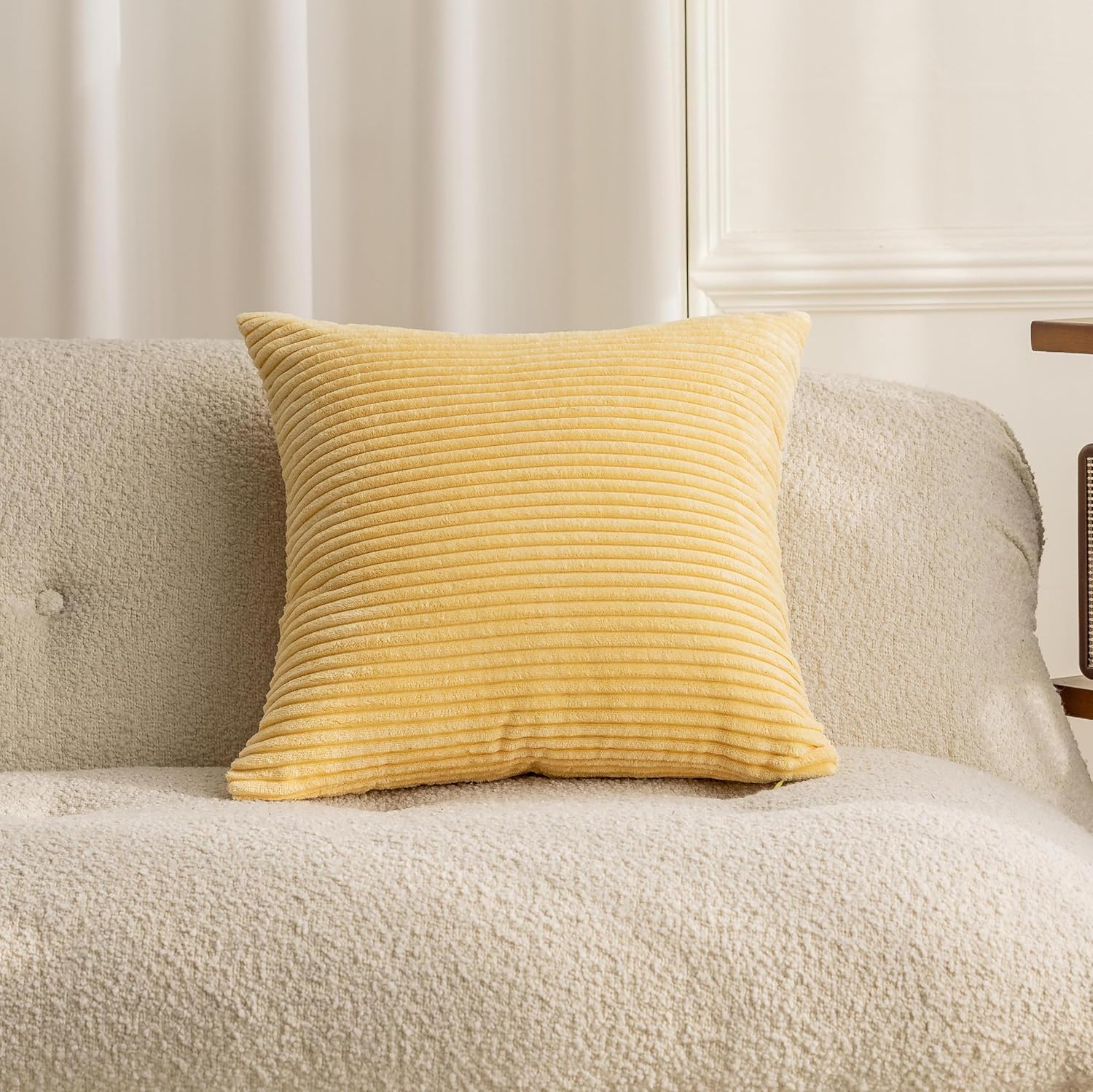 Home Brilliant Funda de almohada de 20 x 20 pulgadas, funda de almohada suave de felpa bohemia a rayas sólidas para sofá, decoración de muebles, 20