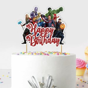 Seyal Decoración para pastel de feliz cumpleaños de Suprhero Seyal Decoración para pastel de feliz cumpleaños de Suprhero