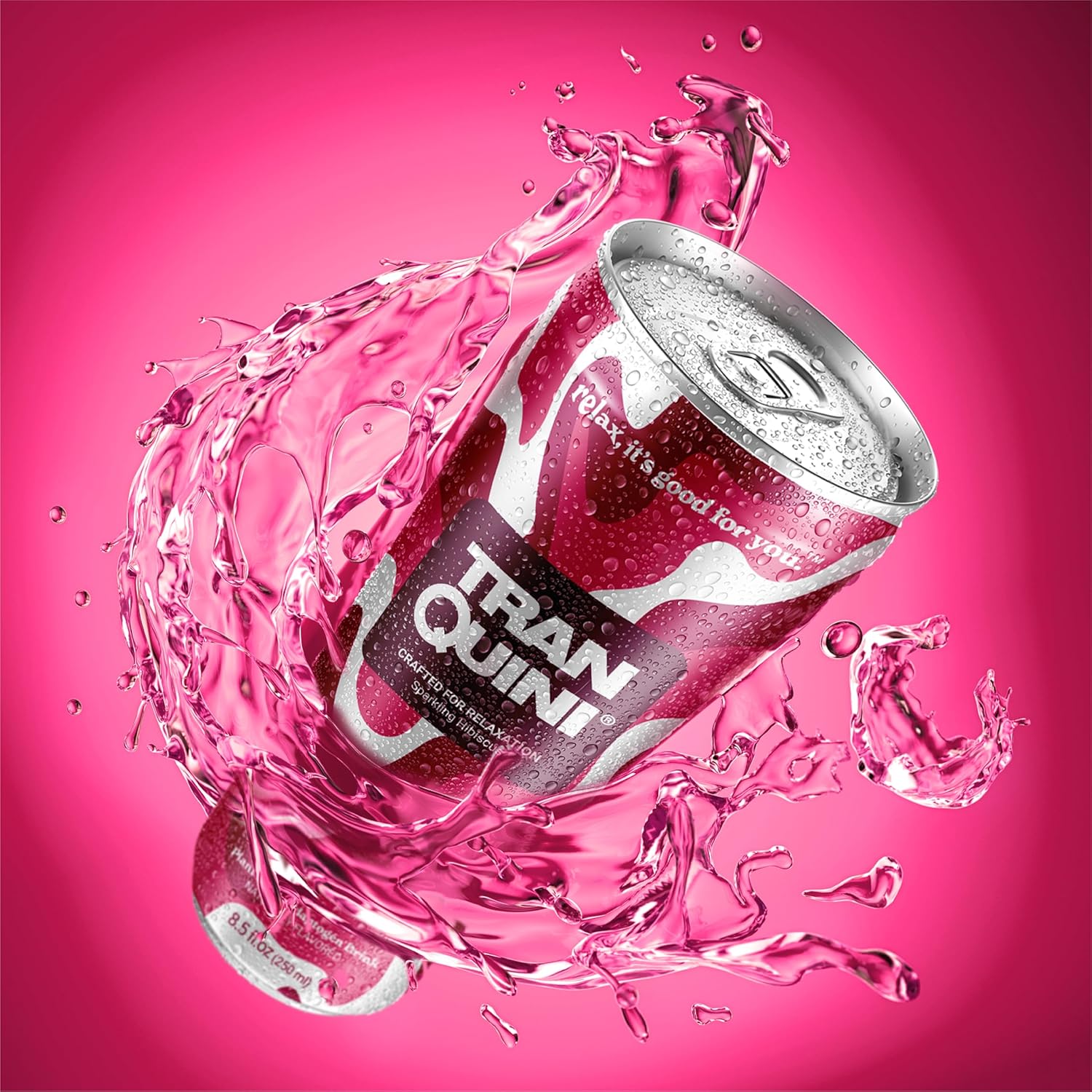 Tranquini Bebida calmante con adaptógenos herbales  Bebida para aliviar el estrés de agua con gas  Sin azúcar, sin alcohol, sin gluten, vegana – 8.5