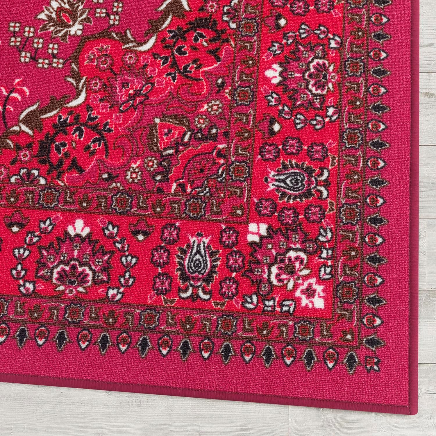 Antep Rugs Alfombras Oriental – Alfombras tradicionales de 5 x 7 pies (antideslizante) de bajo perfil con parte trasera de goma para interiores