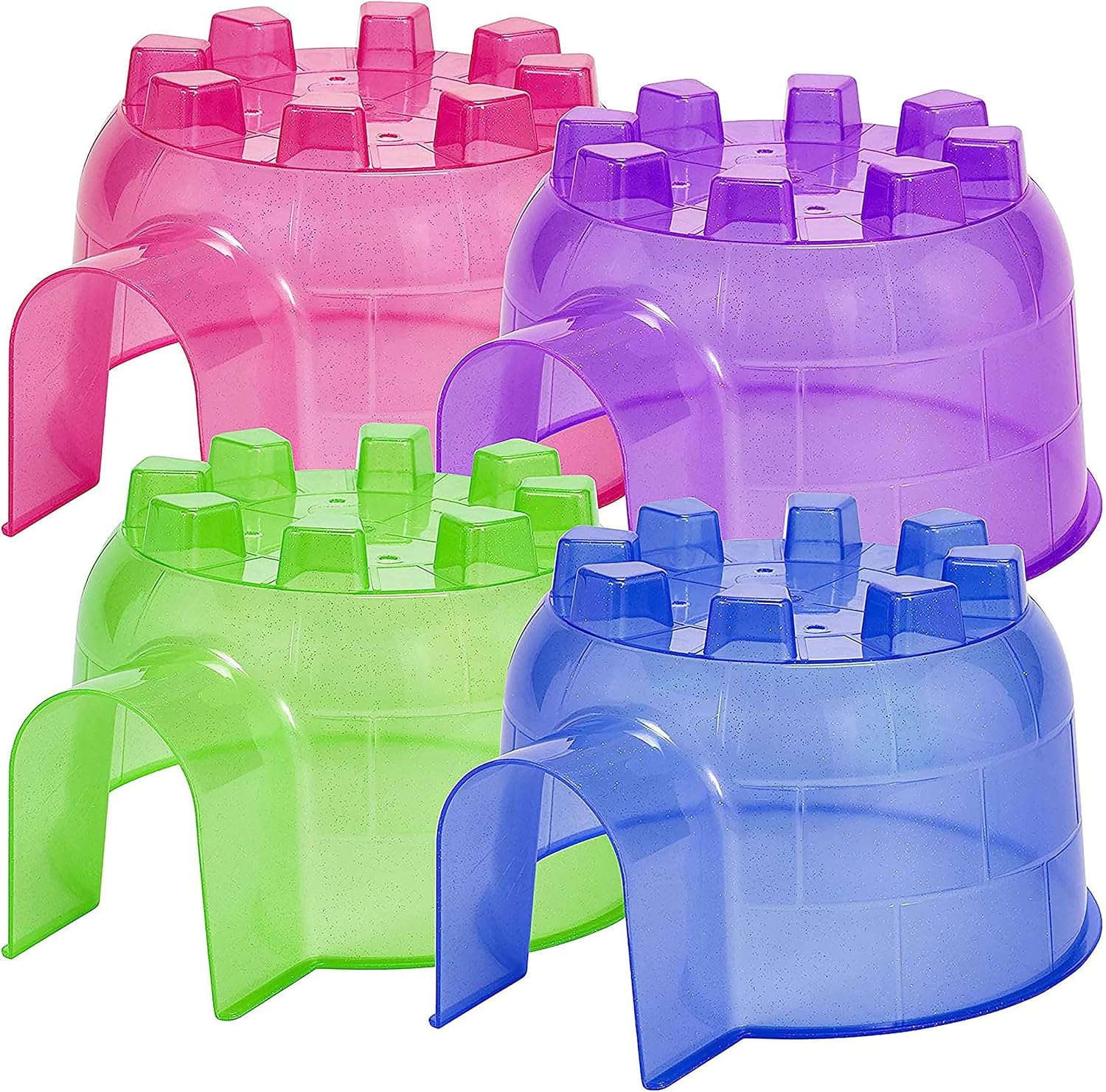 Kaytee Igloo Habitat – Escondite para conejillos de indias, hurones, conejos enanos, chinchillas y otros animales pequeños, colores surtidos, grande