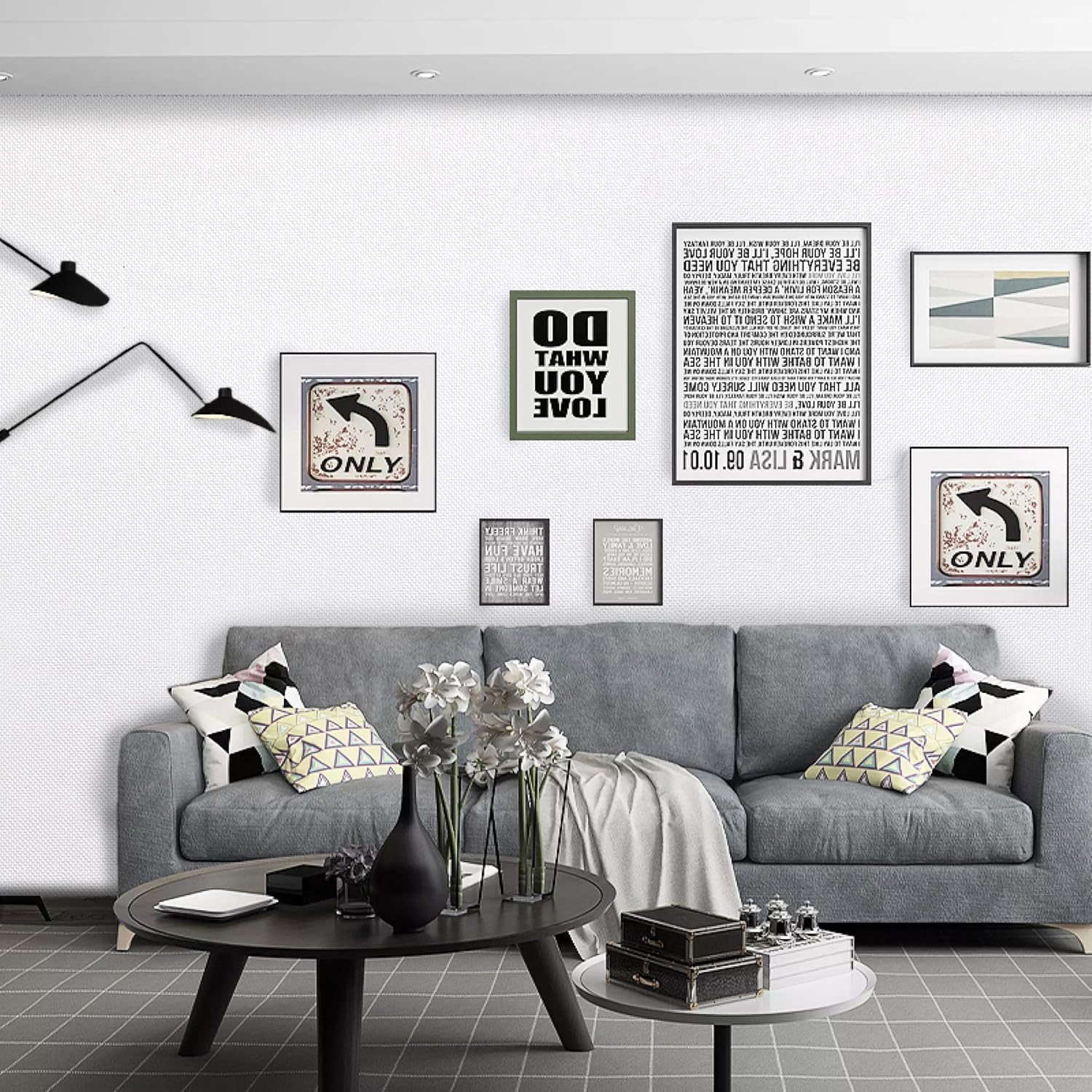 Papel tapiz de vinilo de 17.71 x 197 pulgadas, textura 3D táctil + visión, papel tapiz de vinilo blanco de PVC súper grueso, fácil de instalar y