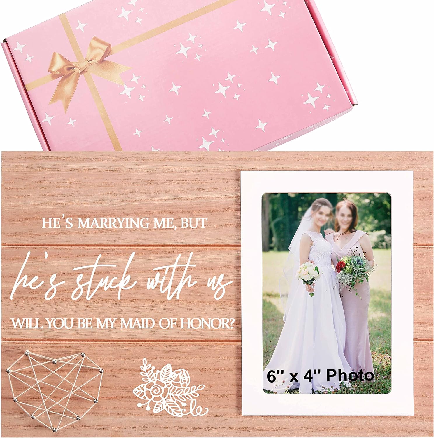 Marco de fotos de boda, regalo para dama de honor de novia, despedida de soltera, regalos para mejores amigos, hermana, mejor amiga, hermana, mejor