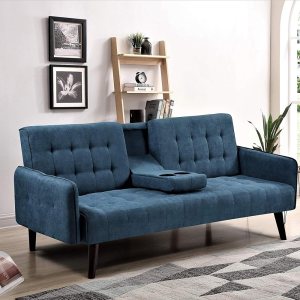 US Pride Furniture Sofá cama convertible con encanto, azul US Pride Furniture Sofá cama convertible con encanto, azul