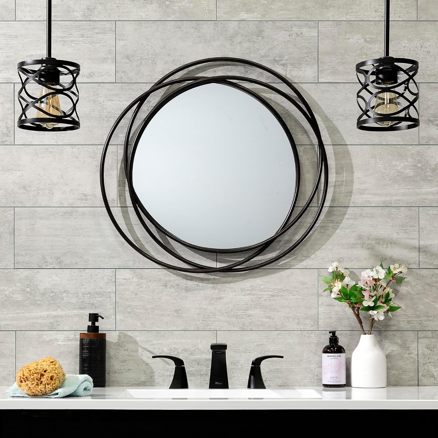 Palisade Azulejos de vinilo entrelazados impermeables para pared, cocina o baño en ráfagas de viento (paquete de 10) de 22.8 pulgadas x 7.31 pulgadas