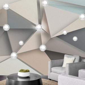 NWT – Murales de pared para dormitorio con temática geométrica abstracta, papel pintado desprendible NWT – Murales de pared para dormitorio con temática geométrica abstracta, papel pintado desprendible