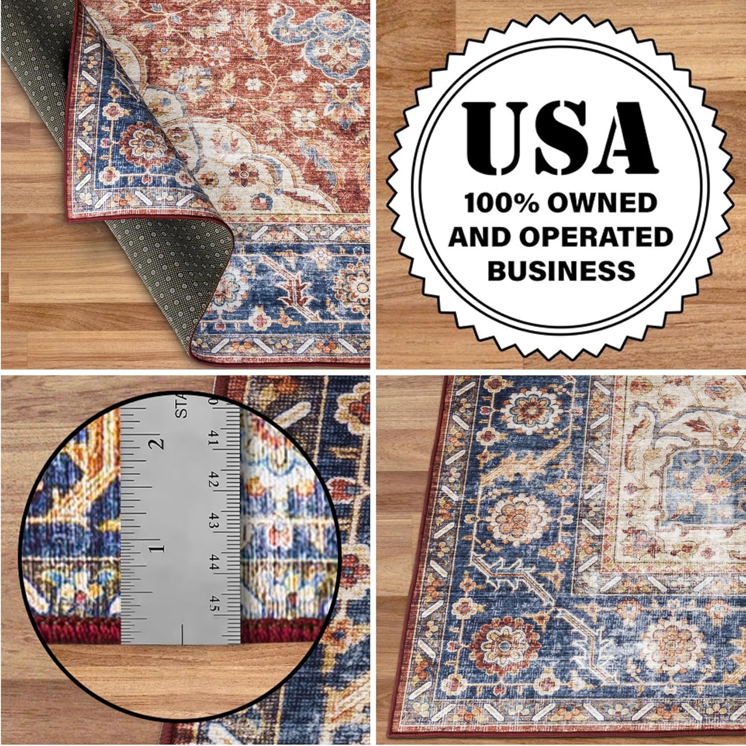 ReaLife – Alfombra lavable a máquina, resistente a las manchas, respetuosa con el medio ambiente, antideslizante, apta para familias y mascotas, y