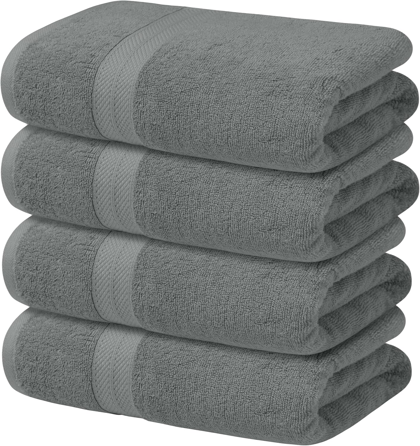 Avalon Towels Juego de 4 toallas de baño, 100% algodón de 21.16 ozm, ligeras y altamente absorbentes, toalla de secado rápido, sensación suave, 27 x