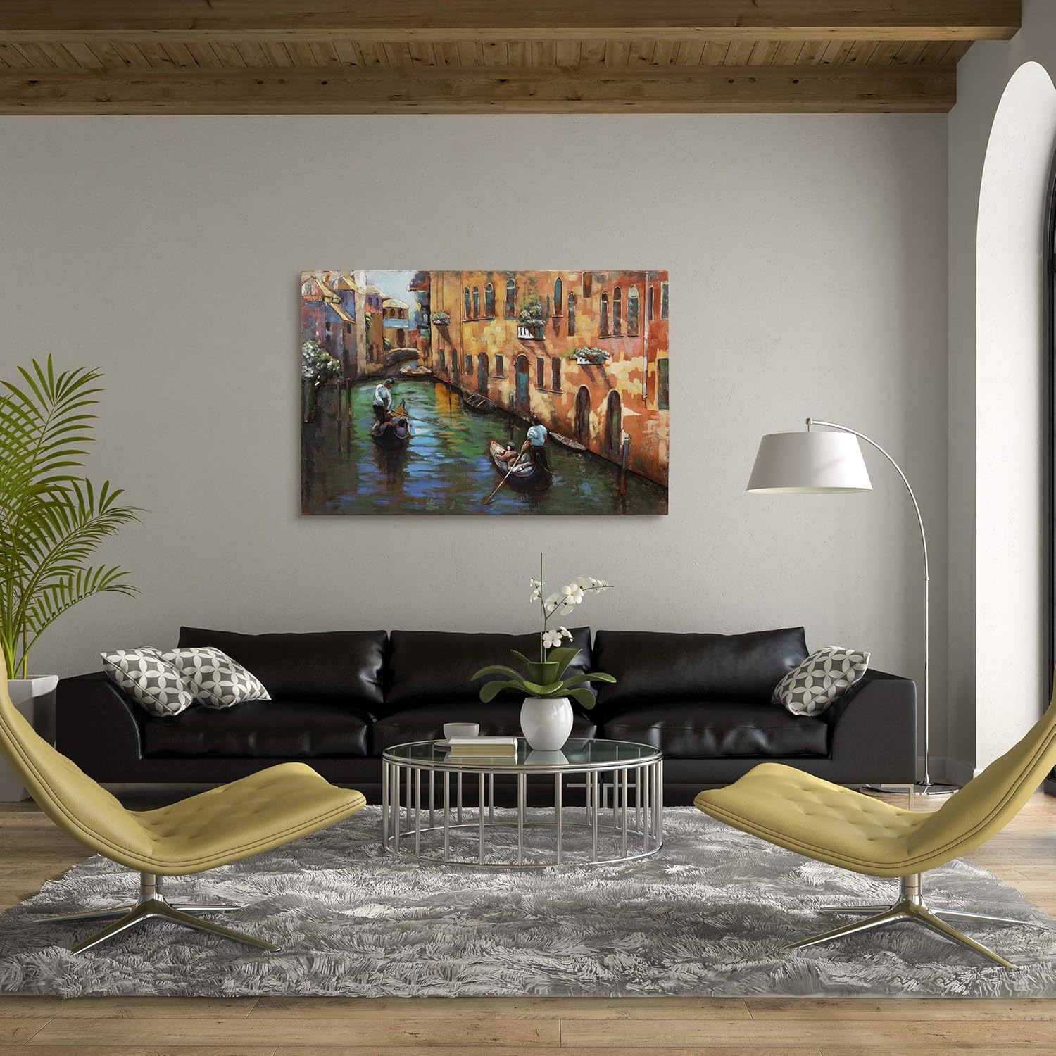 Empire Art Direct Arte de pared dimensional pintado a mano de hierro mixto de Venecia, 48 x 32 x 2.4 pulgadas, listo para colgar (PMO-140335-4832)