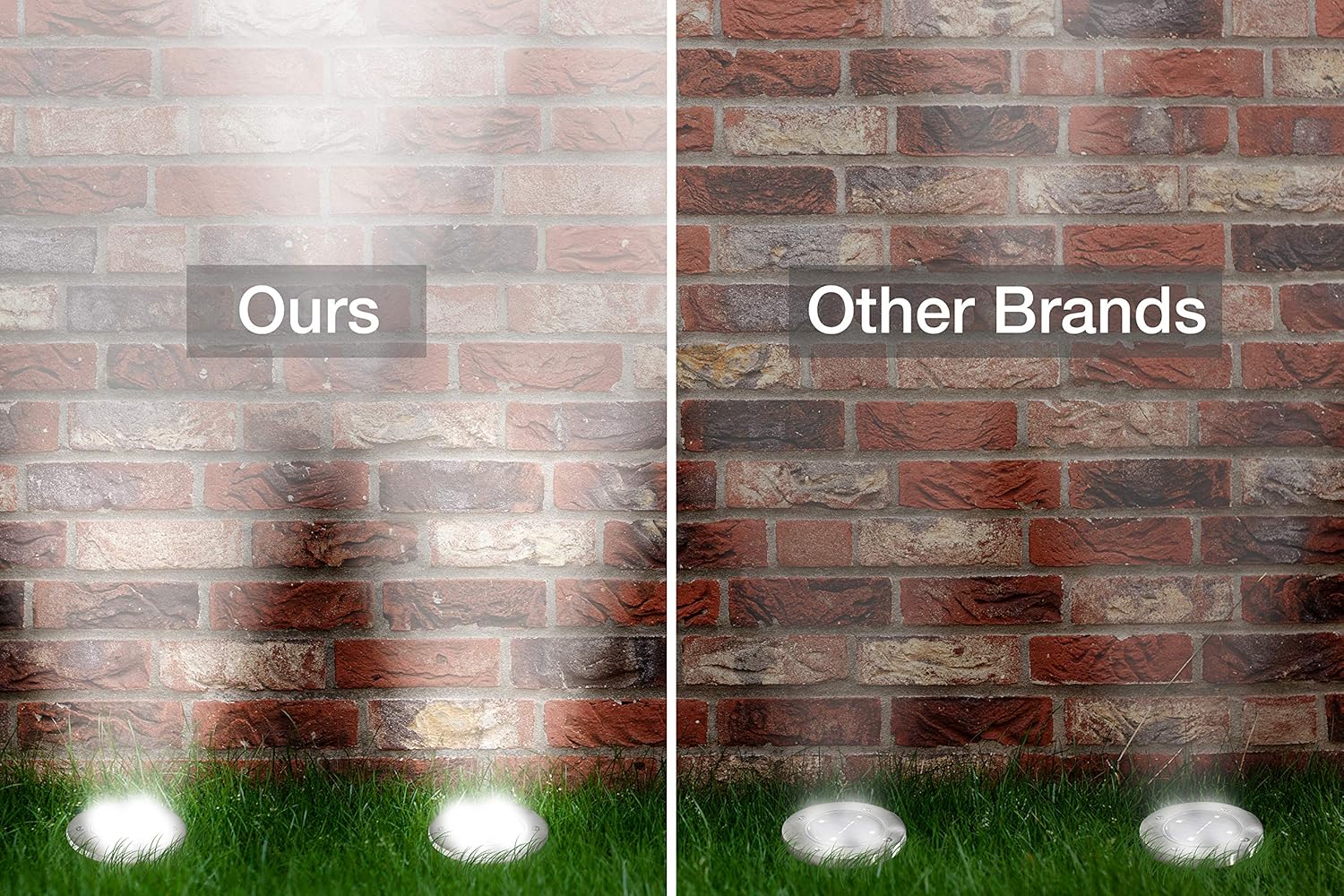 ExpertPower Luz de suelo alimentada por energía solar para vacaciones de Navidad, 8 luces LED impermeables para patio con sensor oscuro para