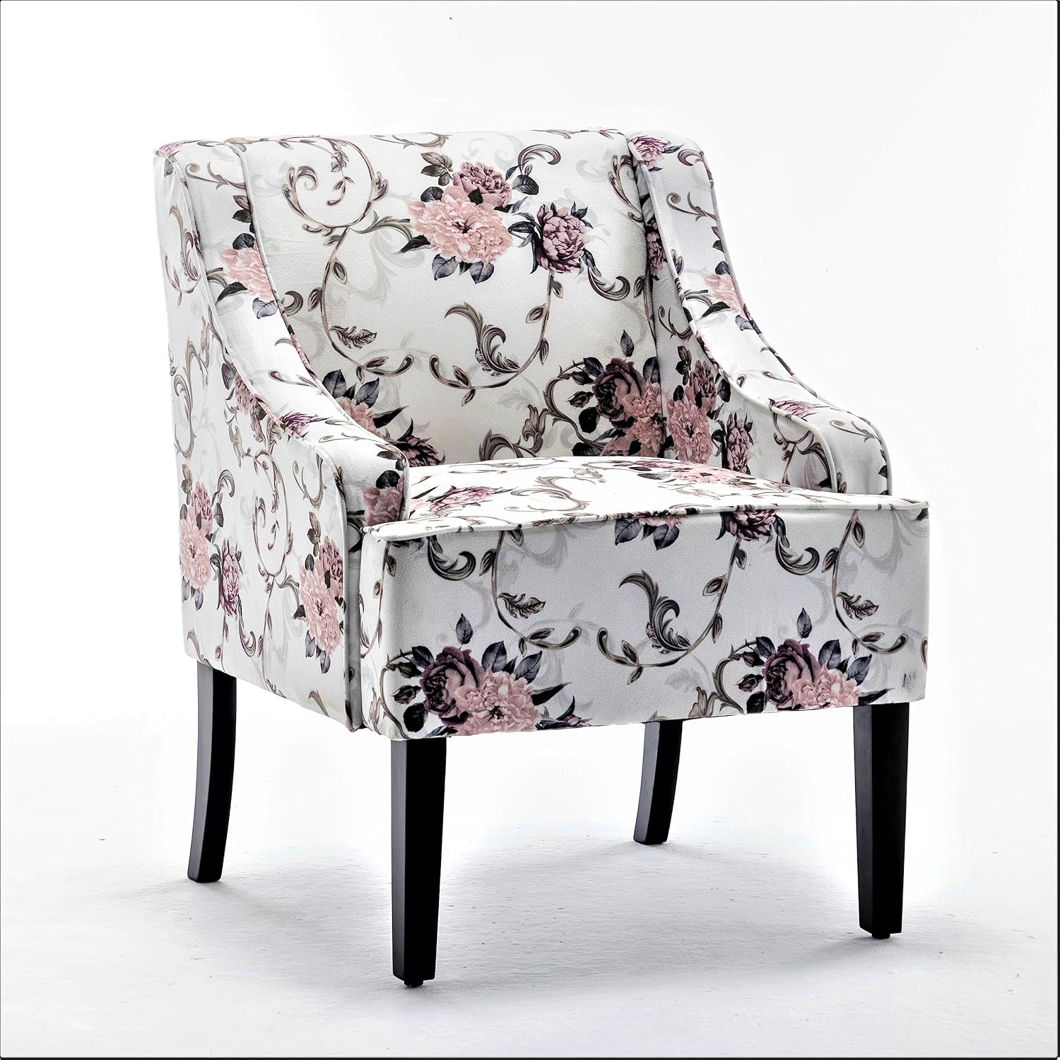Sillas decorativas de tela estampada para sala de estar, dormitorio, comedor y entrada, asientos decorativos con diseño elegante, brazos empotrados