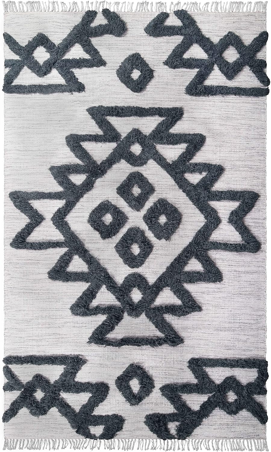 Superior Alfombra de lana copetuda a mano para interiores, decoración geométrica del hogar para sala de estar, cocinacomedor, dormitorio, oficina,