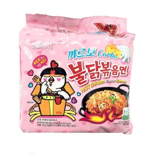 Samyang – Fideos salteados con pollo picante, estilo ramen, sabor Carbo, 5 unidades, 22.9 onzas Samyang – Fideos salteados con pollo picante, estilo ramen, sabor Carbo, 5 unidades, 22.9 onzas